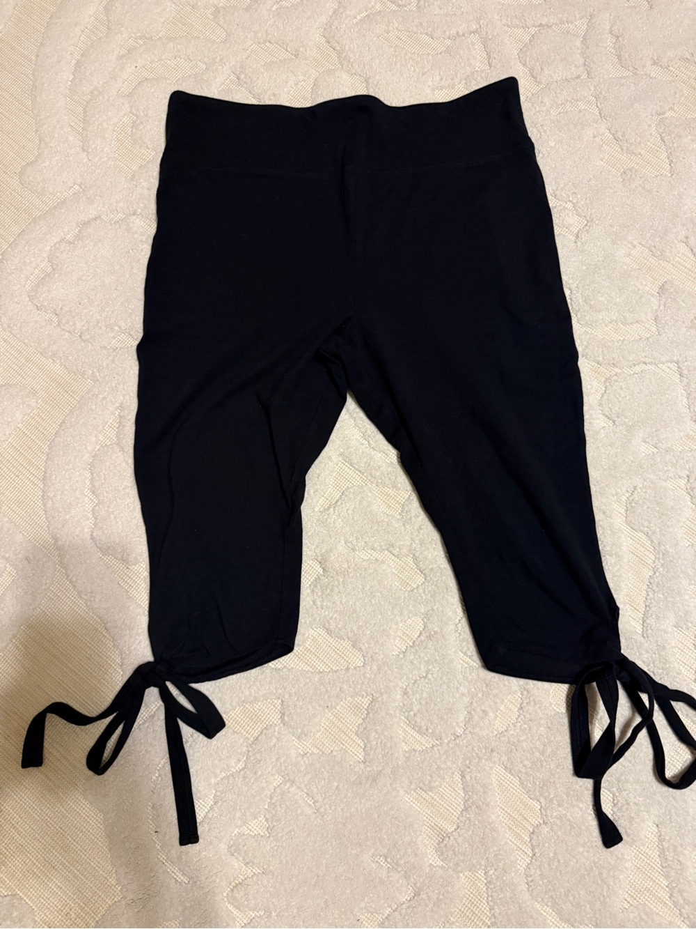 Mossimo Supply Co. Black Capri Leggings with Tie Hems, XXL